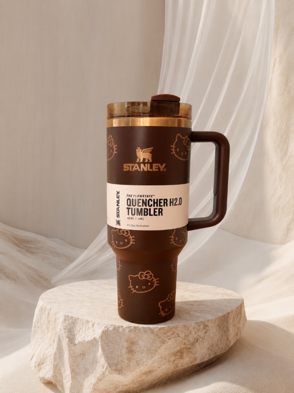 40oz Insulated FlowState Tumbler with Handle & Straw Quartz Swirl